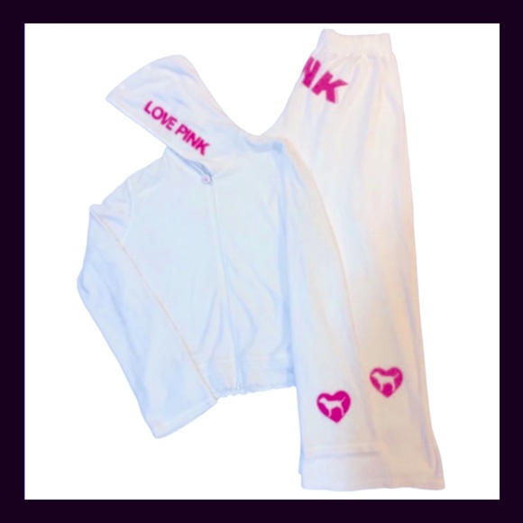 SOLD Vintage Victoria’s Secret Pink French Terry Cloth Set RARE Size M - Picture 3 of 8